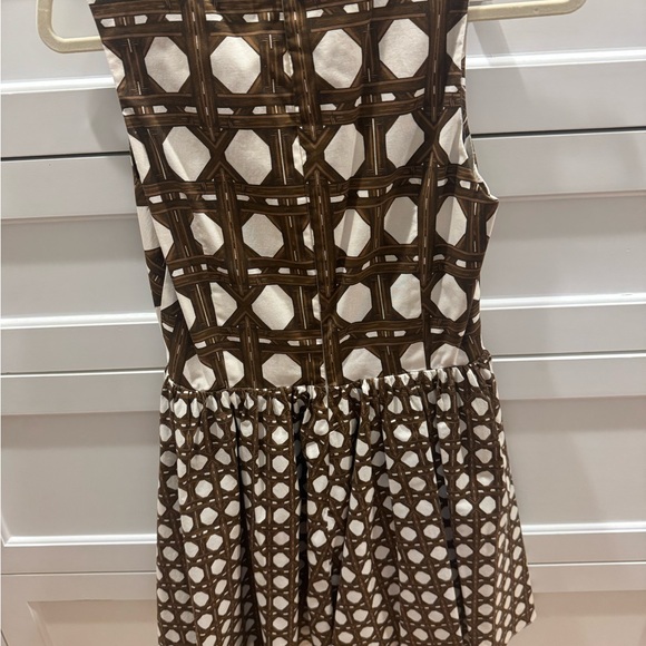 Misa Los Angeles Brown and Cream Geometric Dress - Picture 3 of 3